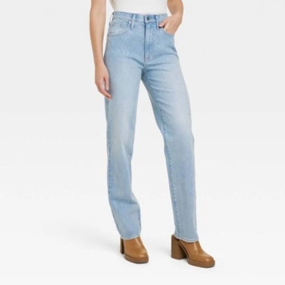 Universal Thread Rhinestone 90s Straight Jeans - 0 Long